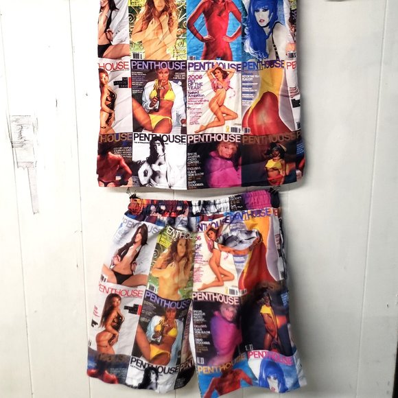 PENTHOUSE Magazine Cover Shirt & Swimsuit bottom X REASON ~ Men’s Medium - Picture 10 of 14